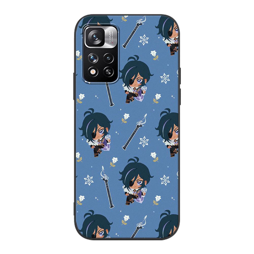 Cartoon Genshin Impact Case for Xiaomi Redmi Note 9S 9 8 10 11 Pro 9C 9A 7 8T 7A 8A 6A 6 10S Black Soft Silicone Phone Cover