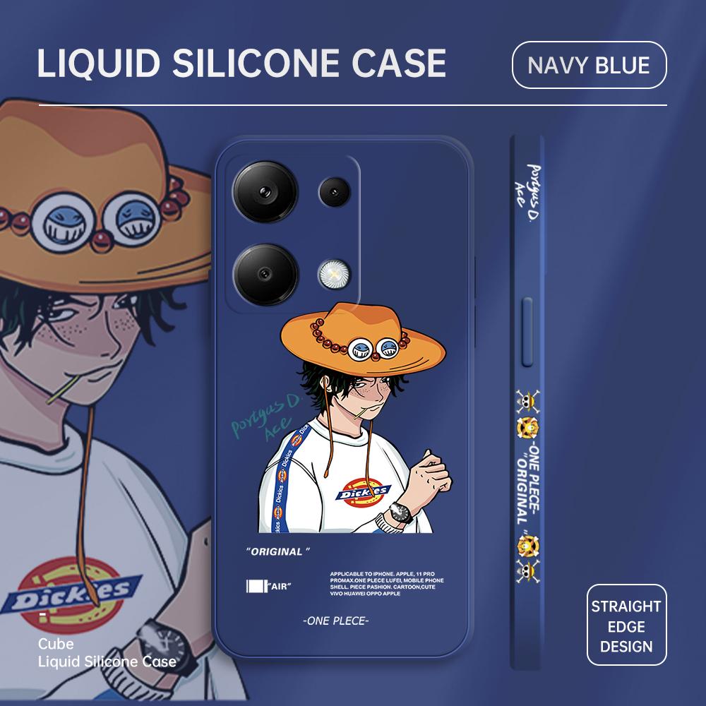 

Чехол для телефона с мультяшным красочным узором, квадратный, жидкий, силикон, TPU, полное покрытие камеры, противоударный защитный чехол для Xiaomi Redmi iPhone Xiaomi Poco X5 Pro 5G темно-синий