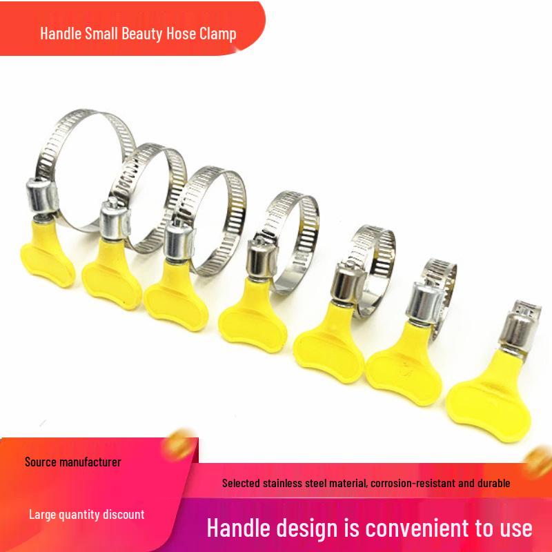 

Heavy Duty Stainless Steel Hose & Gas Pipe Clamp with Semi-Steel Handle 8-12mm Wide 8mm Small Handle