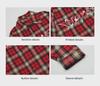 Men's Retro Red Plaid Embroidered Shirt - American Style, Loose Fit, Long Sleeve, Sun Protection
