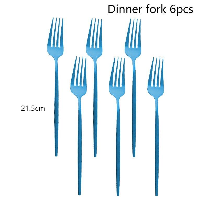 6Pcs Rianbow Matte Abendessen Gabel Edelstahl Geschirr Besteck Küche Gabel Hotel Familie Geschirr Besteck Besteck Set