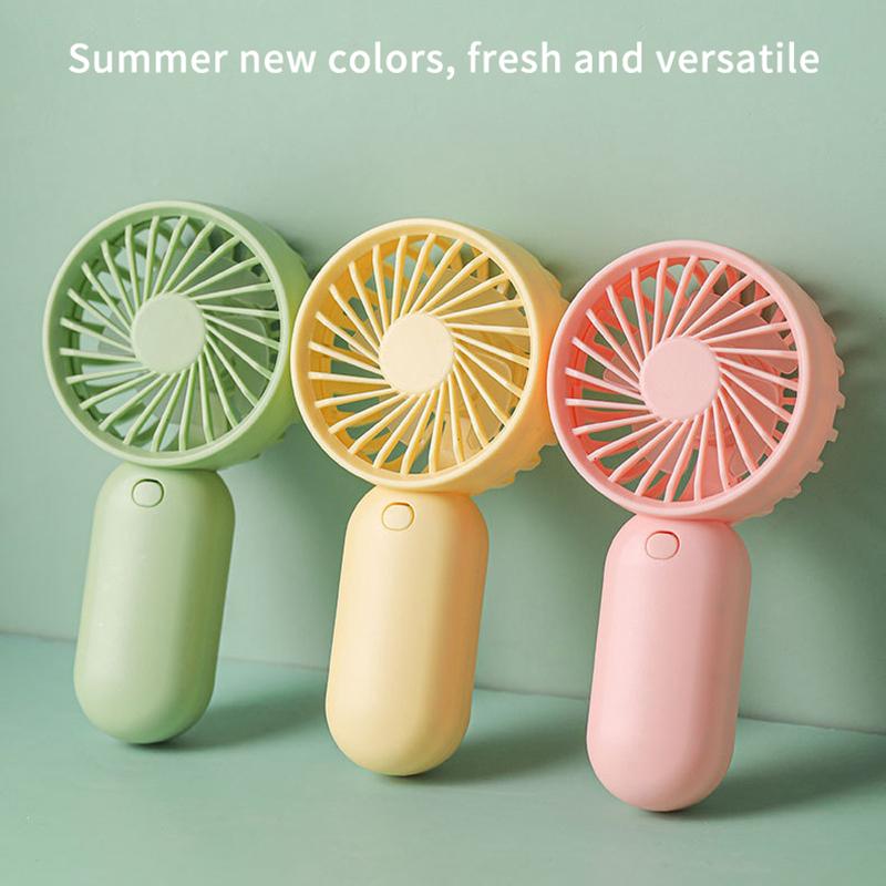 Colorful Portable Handheld Mini Fan Aaa Battery Power Supply Mute Air Cooling Cooler For Summer  Trip Travel Home Office