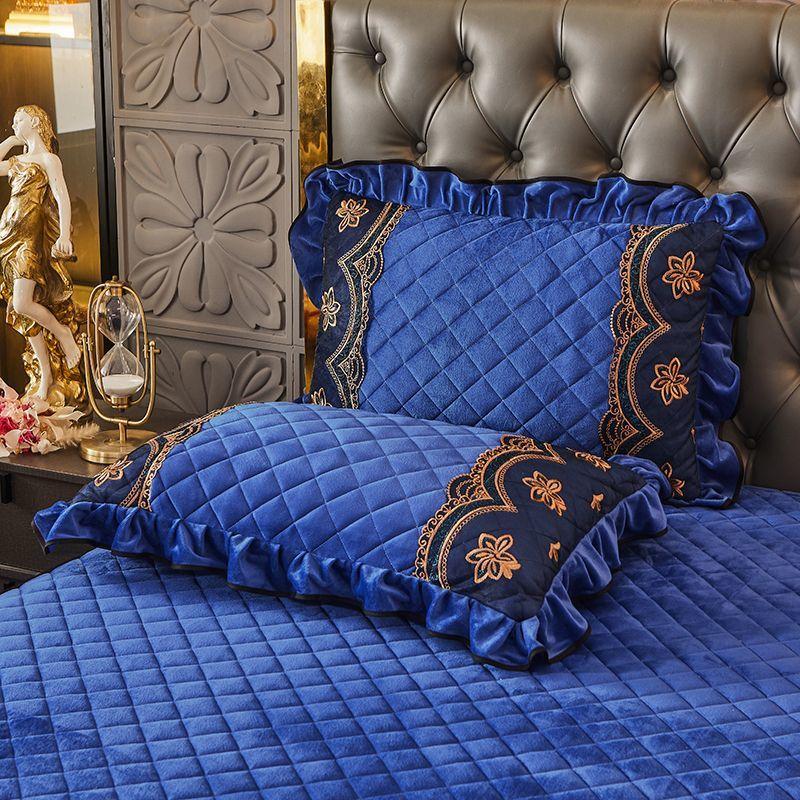 2pcs Crystal Velvet Pillowcase Solid Color Winter Warm Pillow Cases Decor Home Pillow Covers Bedding