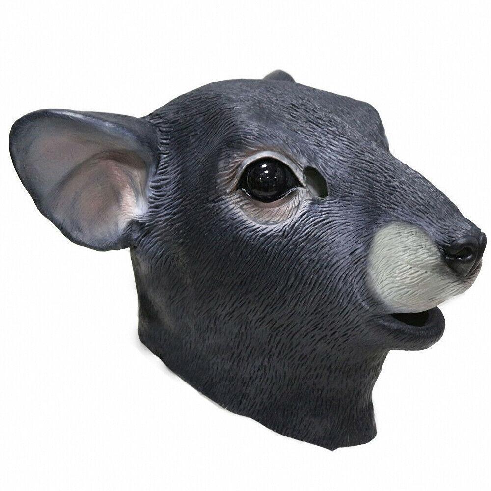 White Mouse Animal Head Latex Mask Rat Masks Halloween Cosplay Costume Dress