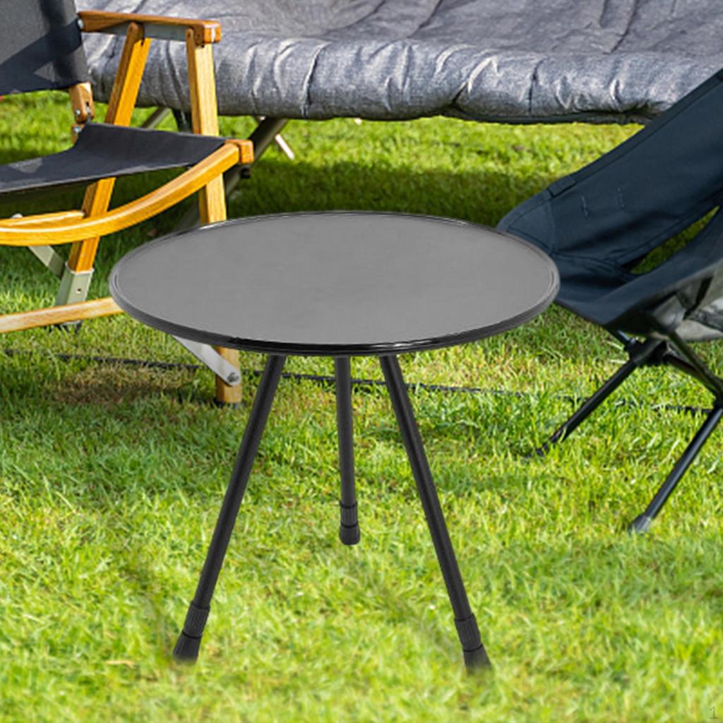 Portable Round Table Collapsible Stable Multifunctional Furniture Durable Three Legged Retractable