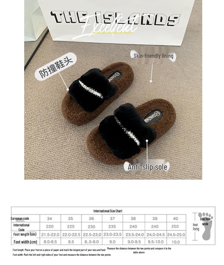 Women's Fuzzy Slippers: New 2025 Thick-Soled, Height-Enhancing, Plus Velvet Cotton for Autumn/Winter