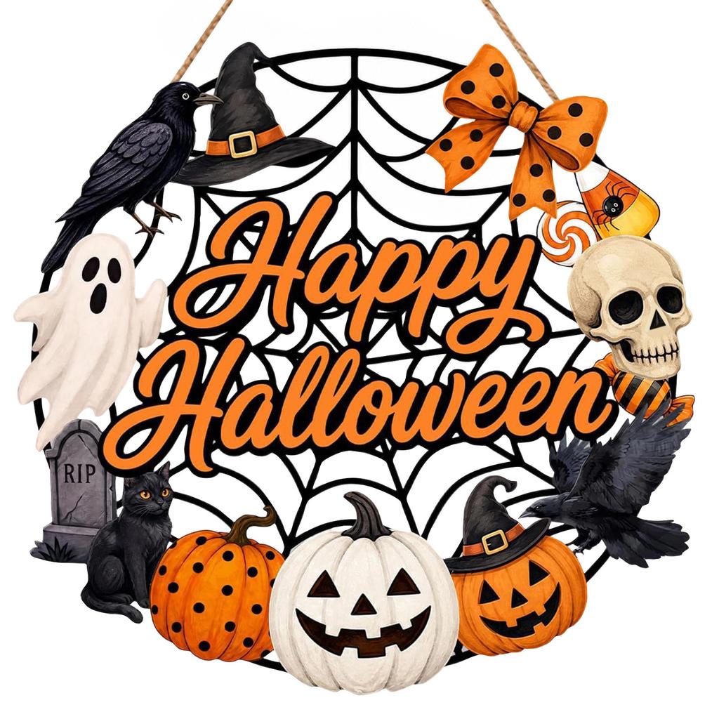 Halloween Hängeschild für den Außenbereich, Veranda, Tür und Eingangsbereich Herbstdekoration
