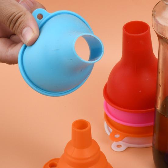 Entonnoir en Silicone pour Cuisine, Large Ouverture Petit Bec pour Huile Poudre de Lait Grains, Entonnoir Pliable de Qualité Alimentaire pour Liquides Marchandises Sèches