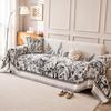 Solid Color Thick Plush Fully Covered Sofa Slipcover Modern Simple Winter Warm Couch Cover