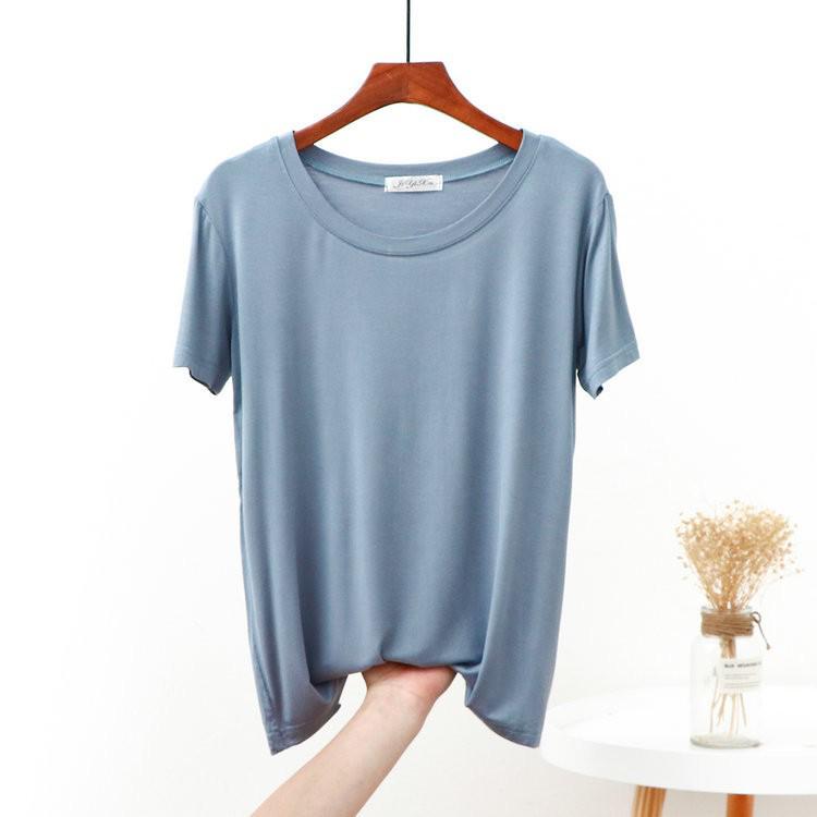 2022 Frühling/Sommer Damen Locker Modal Rundhals Kurzarm T-Shirt