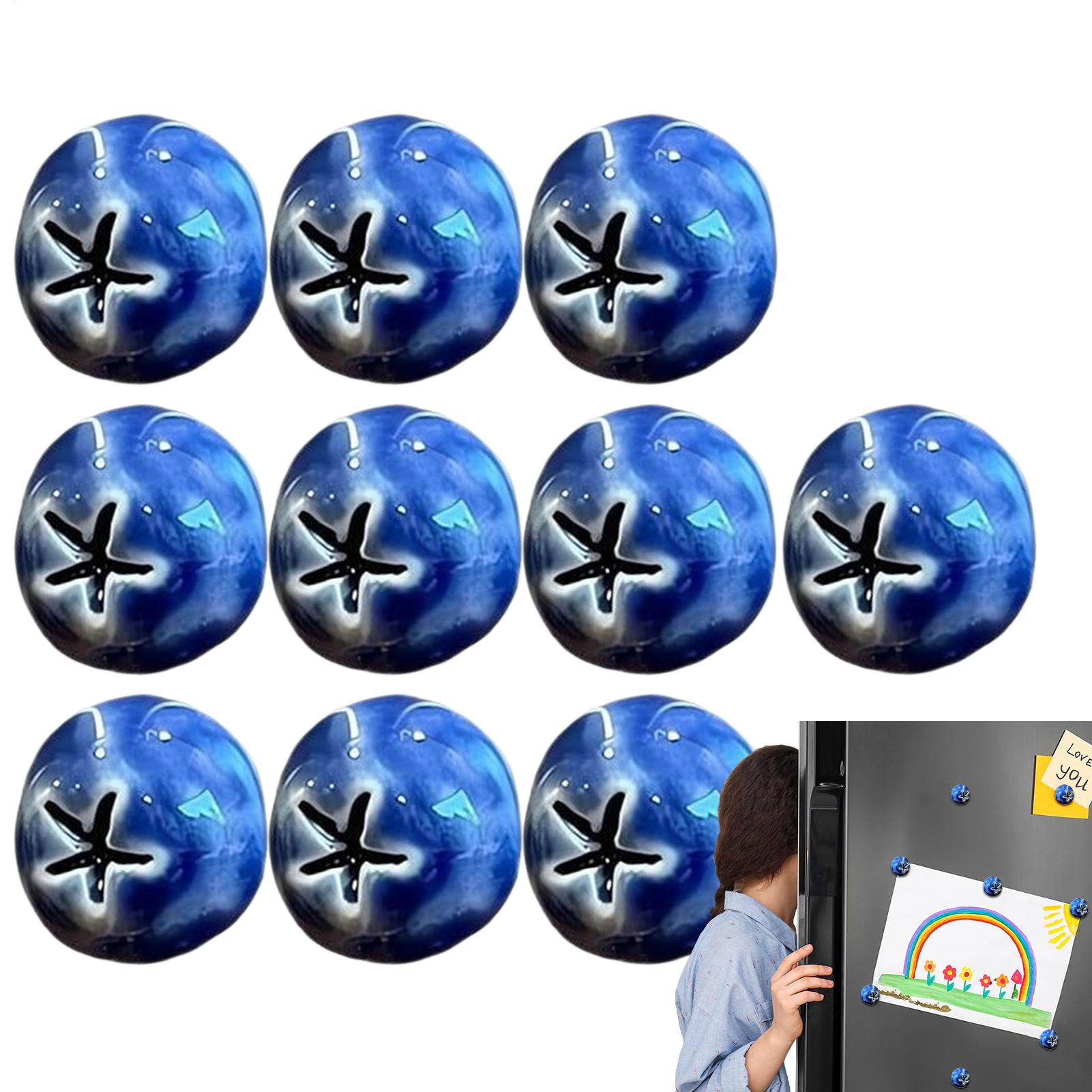 Refrigerator Magnets 3D Resin Blueberry Refrigerator Magnets Home Accessory Adorable Magnetic Decoration For Kitchen Classroom CN