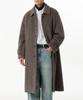 Hairy Alpaca Blend Oversized Balmacaan Coat [Brown]