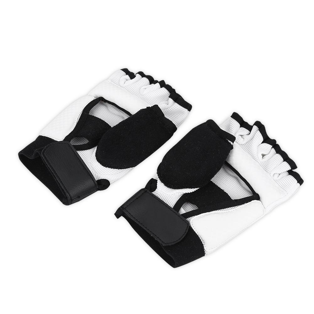 Adult Kids Taekwondo Sparring Half Finger Hand Protector Cover Boxing Gloves (XS Glove)