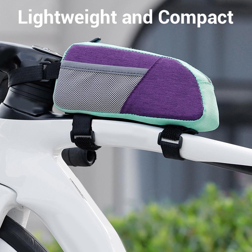 Sac de Guidon Amovible pour Vélo Sac Triangle Polyester pour Cadre de Vélo Rangement Outils de Réparation Vélo