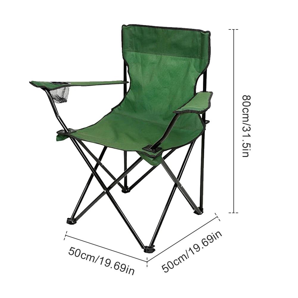 Camping Folding Chair Fishing Chair with Carrying Bag & Armrest Foldable Portable Camping Chair Heavy Duty for Travelling