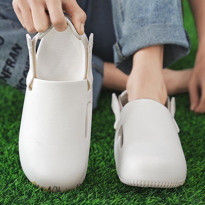 Bekväma Herrtofflor Enkla Casual Runda Tå Slitstarka Mode Klassiska Sommartofflor För Män Utomhus Herrsandaler