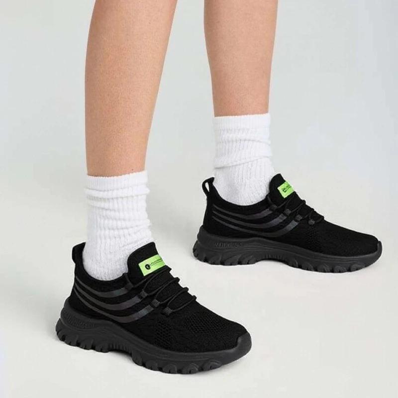 Women'S Sports Shoes Casual Lightweight Outdoor Comfortable Walking Shoes Fashionable Trendy Jogging Tennis Lace Up Flat Shoes