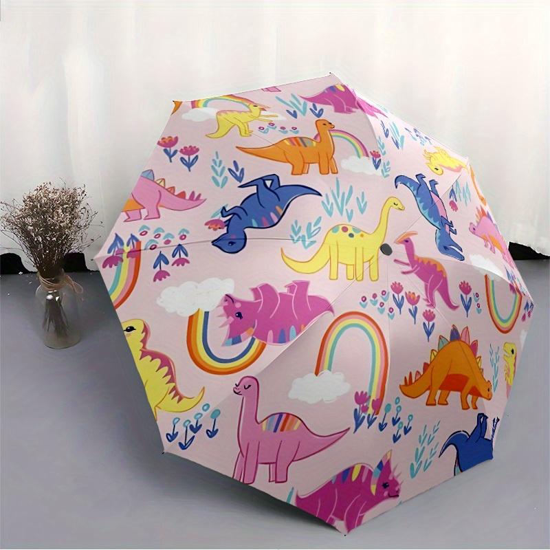 1pc Dinosaur, Rainbow Automatic Umbrella 8-Bone Design Compact Gear for Outdoor Travel, Perfect Holiday Gift  Y250827054