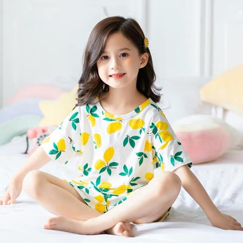 Baby Kids Pajamas Sets Cotton Boys Sleepwear Suit Summer Girls Pajamas Cartoon Cat Pijamas T-shirt+Shorts 2pcs Children Clothing