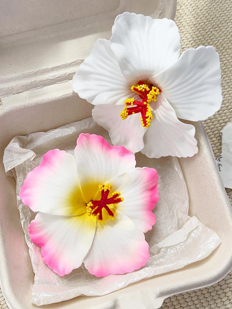 2 Pezzi Pinze per Capelli a Fiore, Tenuta Forte Antiscivolo, Hawaiane, Fermagli Carini, Banana Clip, Accessori per Donne Ragazze Regali per le Feste