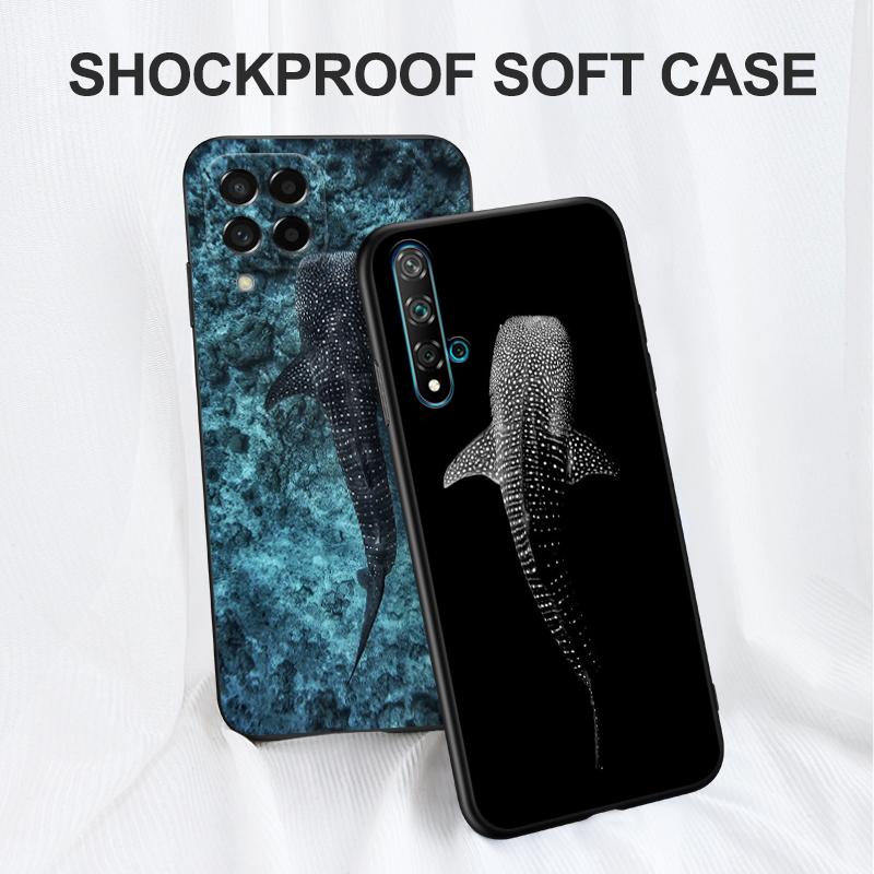 Black Tpu Case For Huawei Y9S Y6S Y8S Y5P Y7P Y8P Y7 Y5 Lite Prime 2018 Y6 2019 Cover Whale Shark