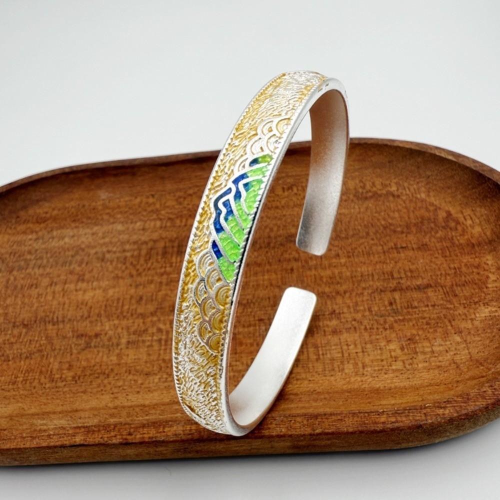 Ethnic Style Women's Hand Bracelet Traditional Chinese Cloisonne Bracelet Enamel Bracelet  Gift