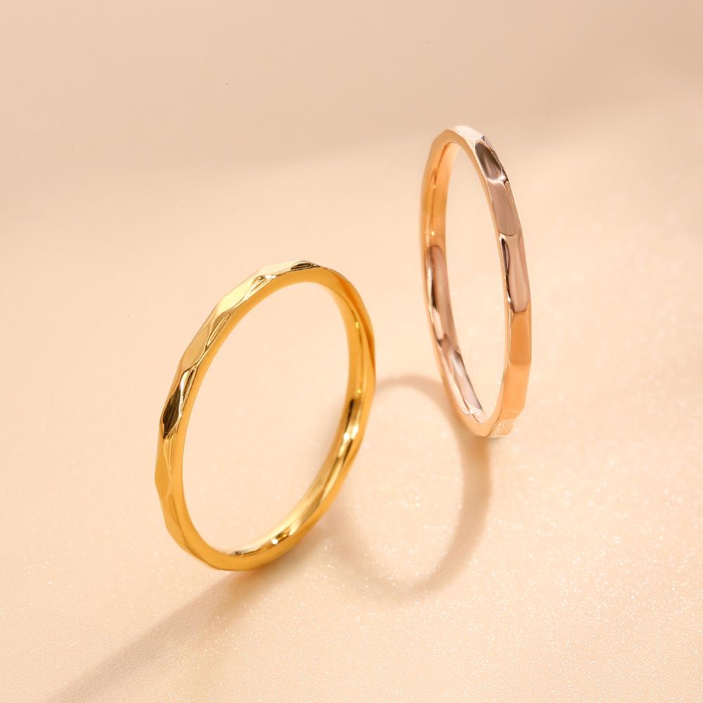 Women's Titanium Steel Diamond Ring: Colorfast, Lightweight Luxury, Trendy Thin Band