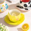 Creative Ceramic Mug Hand-painted Flower Clouds Coffee Cup with Saucer Irregular Handmade Cup Breakfast Milk Tea Cups Gift Set