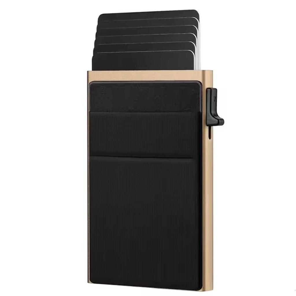 Men's RFID Aluminum Card Holder: In-Stock, Side-Push Design