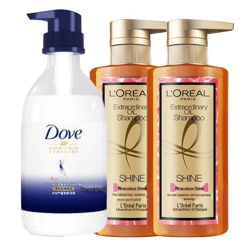 

Dove Nourishing Shower Milk & L Oreal Extraordinary Oil Shampoo Bundle