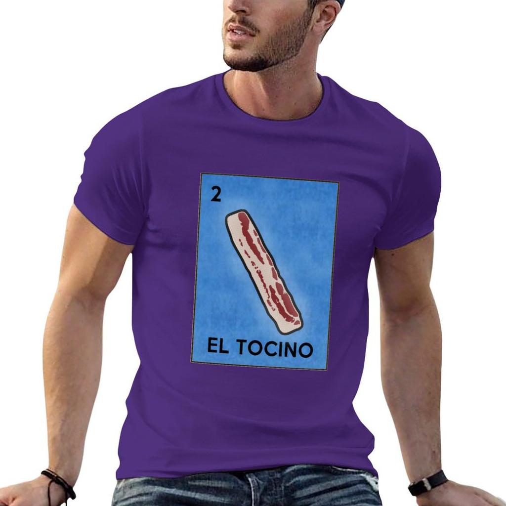 Lustiger Speck El Tocino Lotteriekarten Kunst Parodie Aufkleber T-Shirt Rapper Grafik-T-Shirts Kurzarm-T-Shirt für Männer