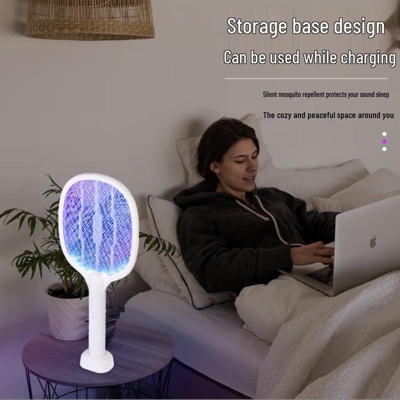 2-in-1 Electric Mosquito Swatter with Wall Mount