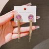 Exquisite Summer Purple Crystal Flower Earrings: Trendy, Heart-Shaped, Versatile Ear Studs