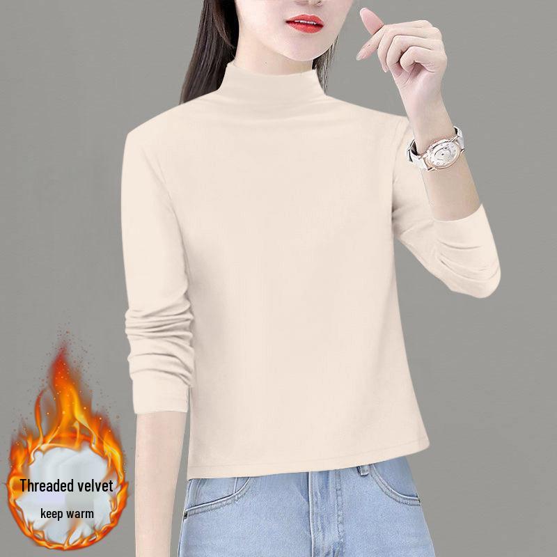 

Женский облегающий топ-базовый слой с воротником-стойкой - Длинный рукав, Однотонный, Издание Осень/Зима 2025 3XL (Recommended 140-150 lbs)