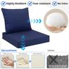 Outdoor Chair Cushions Set of 2, Thick High-Density Memory Foam Deep Seat Cushion, Waterproof & Fade Resistant Patio Furniture Cushions