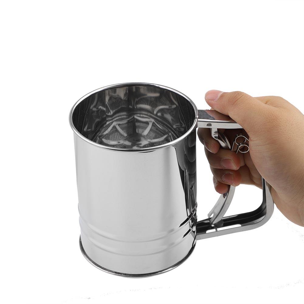 Stainless Steel Manual Flour Sifter Sieve Flour Strainer Kitchen Cooking Baking Tool