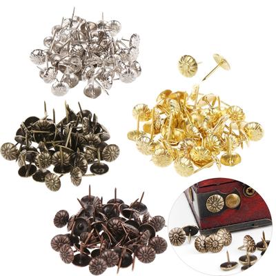 50Pcs Antique Metal Upholstery Nail Jewelry Gift Box Wooden Case Sofa Decorative Tack Stud Pushpin Doornail Furniture Hardware