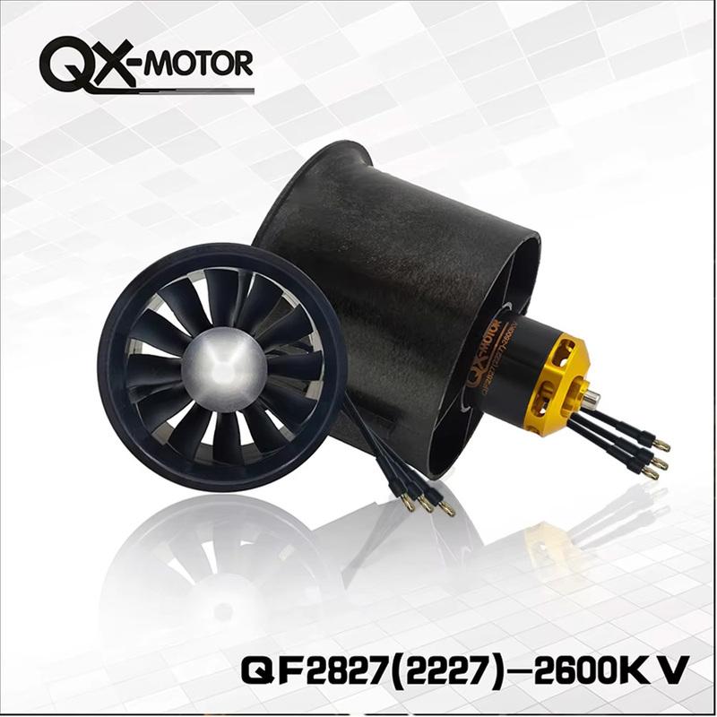 Qx-Motor 70mm EDF 4s 6s QF2827 Brushless Motor 12 Blades Ducted Fan for RC EDF Jet Aircraft Airplane