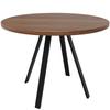 Runder Esstisch (80×80×75cm), Kaffeetisch für 4 Personen, geeignet für Esszimmer, Wohnzimmer, Metalltischbeine, Schreibtisch in Walnussfarbe und schwarze Beine