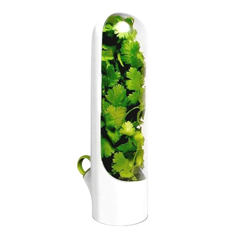 Контейнер для хранения трав Herb Saver Fresh Herb Keeper Vanilla Vegetables Fresh Preservation Bottle для холодильника, кухни белый