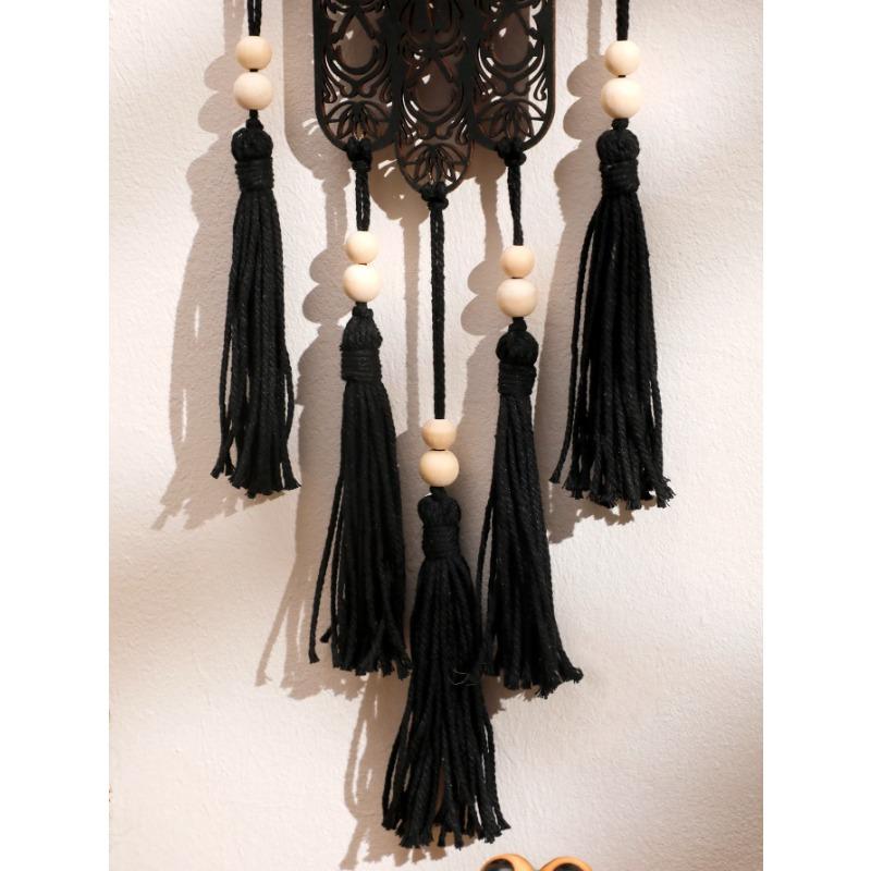 Wooden Wall Decor Wall Hanging Hamsa Hand Evil Eye Home Decor Macrame Hanging Decor Boho Home Decoration Macrame Room Ornament