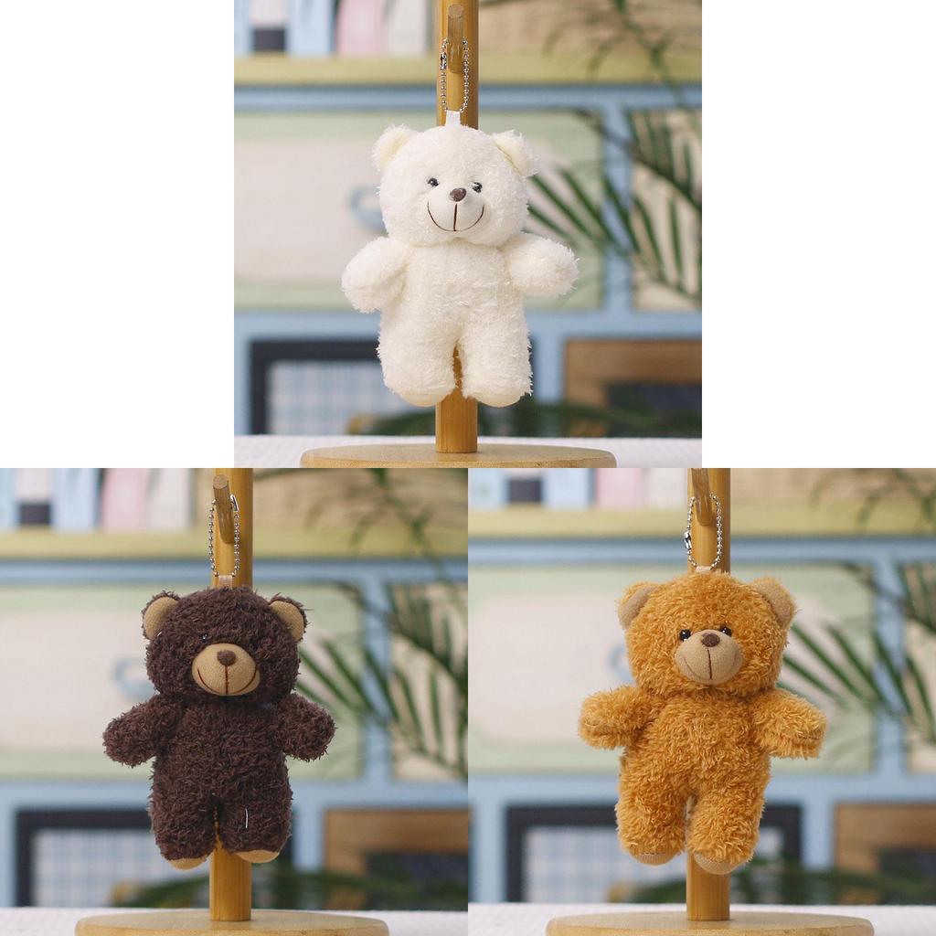 Plush Bear Keychain With Pp Cotton Filling For Bag Decoration And Gift Idea