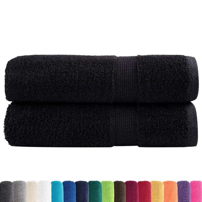 VidaXL Serviettes de Bain de Qualité Supérieure 2 pcs, Serviettes de Douche, Draps de Bain, Serviettes d'Invité de Toilette, 137431