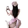 Sex Underwear Pink Chef Polka Dot Plaid New Lace Headscarf Hairpin Sweet and Sexy