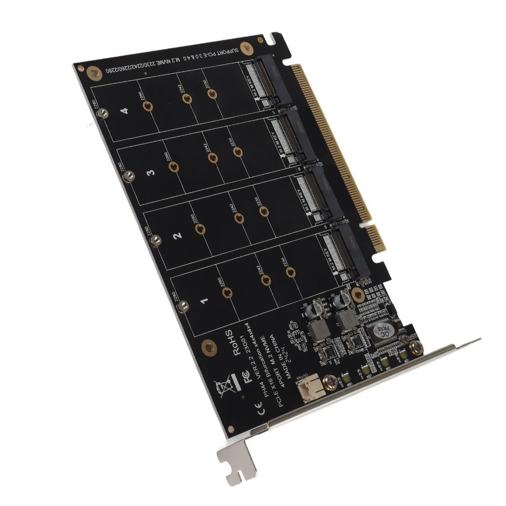 4 Port M.2 PCIE Adapter Card Plug and Play SSD Converter Card PCIE Expansion Card Gaming PC
