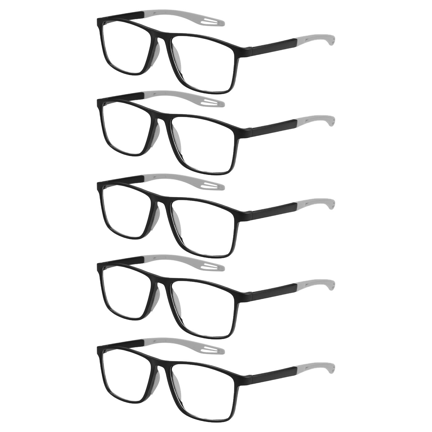 

5 шт. Унисекс Очки для чтения Сверхлегкие Спортивные Высокой четкости Квадратные Очки для чтения Очки по рецепту Диоптрии от +1.0 до +3 3.0