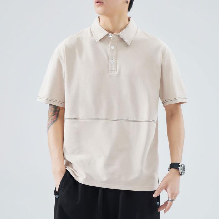 Men's Summer New Loose Short-sleeved POLO Shirt Men's Lapel Thin Short T-top
