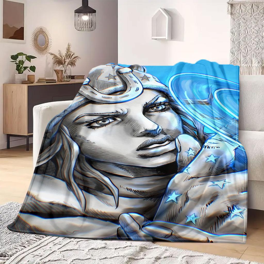JOJO anime Flannel Blanket Warm,Comfortable,Suitable for Bedrooms,Sofas,Beds,Chairs,Picnics,Travel