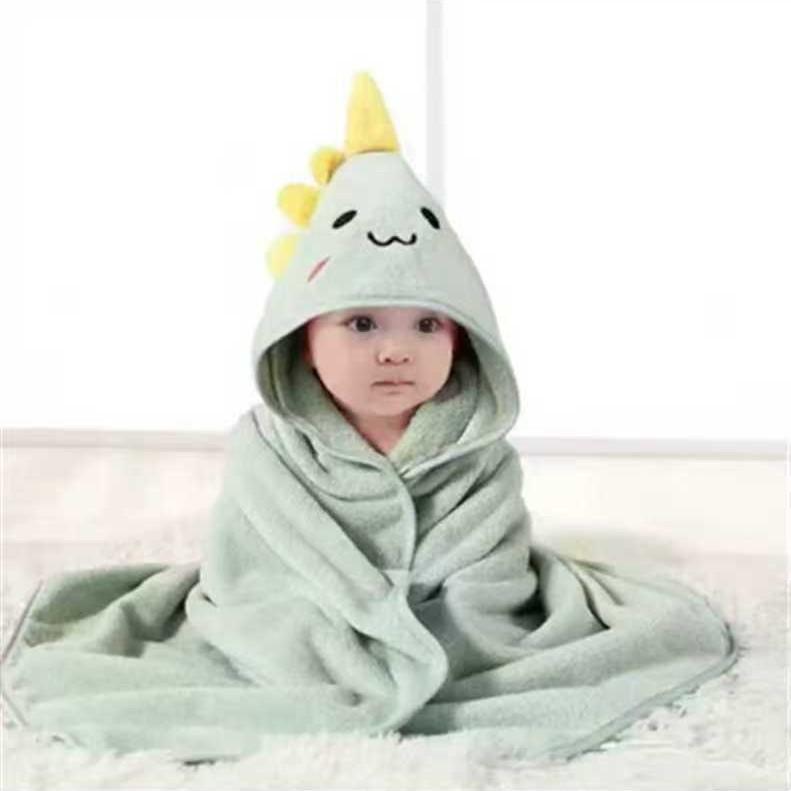 Newborn bath towel coral fleece thickened,children s hooded bathrobe hooded home clothes baby hug blanket