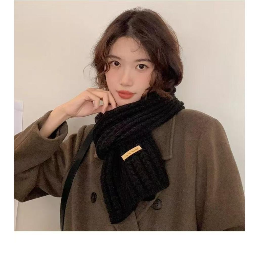 Knitted Scarf with Yarn for Women, Autumn and Winter, Korean Version, Thickened and Warm Shawl Style Scarf